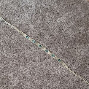 Handcrafted Macrame belt with Teal Accent Beads